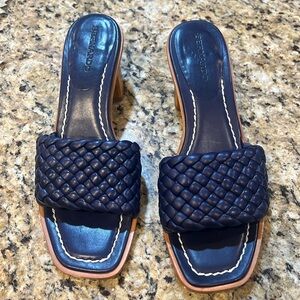 Bernardo Leather Wood Sandals